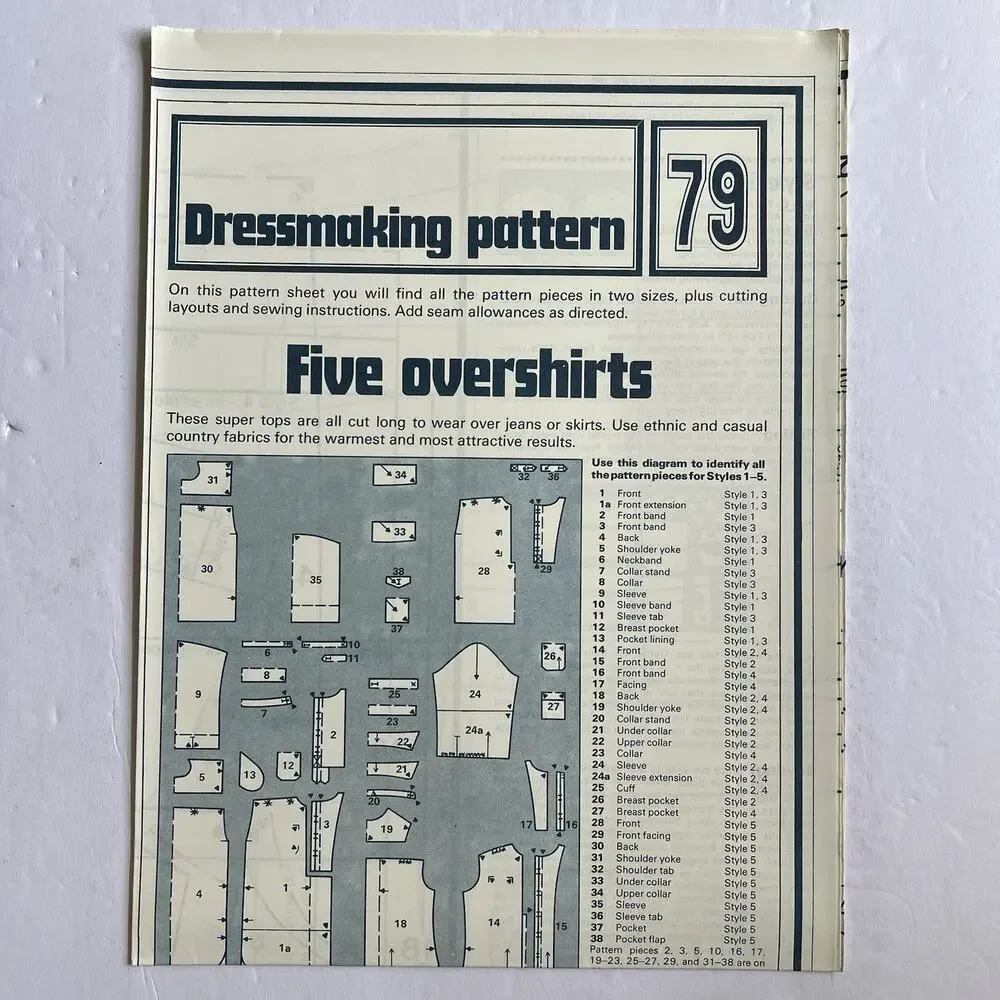Vintage Designer Sewing Patterns Uncut Lot Of 3 Blouse Dress Jacket Skirt 70s